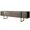 Comoda TV, Bexley, Gold Line, 180x30x48 cm, PAL, Nuc / Aur
