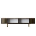 Comoda TV, Bexley, Gold Line, 180x30x48 cm, PAL, Nuc / Aur