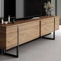 Comoda TV, Bexley, Luxe, 180x30x50 cm, PAL, Pin Atlantic / Negru
