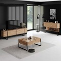 Comoda TV, Bexley, Luxe, 180x30x50 cm, PAL, Pin Atlantic / Negru