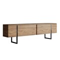 Comoda TV, Bexley, Luxe, 180x30x50 cm, PAL, Pin Atlantic / Negru