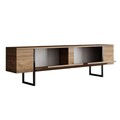 Comoda TV, Bexley, Luxe, 180x30x50 cm, PAL, Pin Atlantic / Negru
