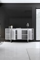 Consola, Bexley, Luxe, 160x35x80 cm, PAL, Alb / Argintiu