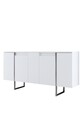 Consola, Bexley, Luxe, 160x35x80 cm, PAL, Alb / Argintiu