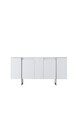 Consola, Bexley, Luxe, 160x35x80 cm, PAL, Alb / Argintiu