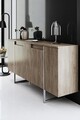 Consola, Bexley, Luxe, 160x35x80 cm, PAL, Nuc / Argint