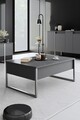 Masuta de cafea, Bexley, Luxe, 90x60x40 cm, PAL, Antracit / Argintiu