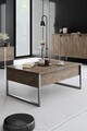 Masuta de cafea, Bexley, Luxe, 90x60x40 cm, PAL, Nuc / Argint
