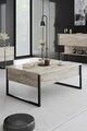 Masuta de cafea, Bexley, Luxe, 90x60x40 cm, PAL, Travertin / Negru