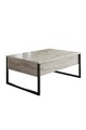 Masuta de cafea, Bexley, Luxe, 90x60x40 cm, PAL, Travertin / Negru