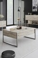Masuta de cafea, Bexley, Luxe, 90x60x40 cm, PAL, Travertin / Argint
