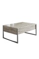 Masuta de cafea, Bexley, Luxe, 90x60x40 cm, PAL, Travertin / Argint