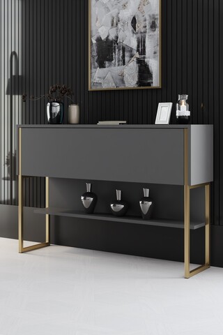 Dulap, Bexley, Luxe, 120x80x30 cm, PAL, Aur/Antracit