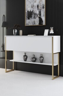 120x80x30 cm, Auriu;Alb
