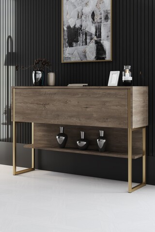 Dulap, Bexley, Luxe, 120x80x30 cm, PAL, Aur / Nuc