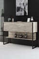 Dulap, Bexley, Luxe, 120x80x30 cm, PAL, Travertin / Negru