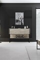 Dulap, Bexley, Luxe, 120x80x30 cm, PAL, Travertin / Negru