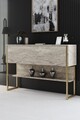 Dulap, Bexley, Luxe, 120x80x30 cm, PAL, Travertin / Auriu