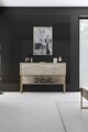 Dulap, Bexley, Luxe, 120x80x30 cm, PAL, Travertin / Auriu