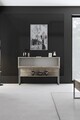 Dulap, Bexley, Luxe, 120x80x30 cm, PAL, Travertin / Argint