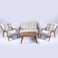 Set masa si scaune de gradina 4 piese, Hanah Home, MYC01, Crem