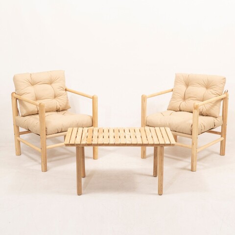Set mobilier de gradina 3 piese, Hanah Home, MYG02, Crem