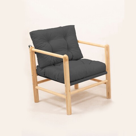 Fotoliu de gradina, Hanah Home, MYG03, 51x86x51 cm, Antracit