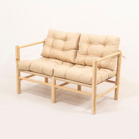 Canapea de gradina cu 2 locuri, Hanah Home, MYG04, 110x86x51 cm, Crem