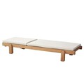 Sezlong de gradina, Meya Dekor, MYA01, 59x25x180 cm, Lemn, Crem