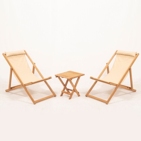 Set mobilier de gradina 3 piese, Hanah Home, MYN03, Crem