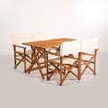 Set masa si scaune de gradina 5 piese, Hanah Home, MYR01, Crem