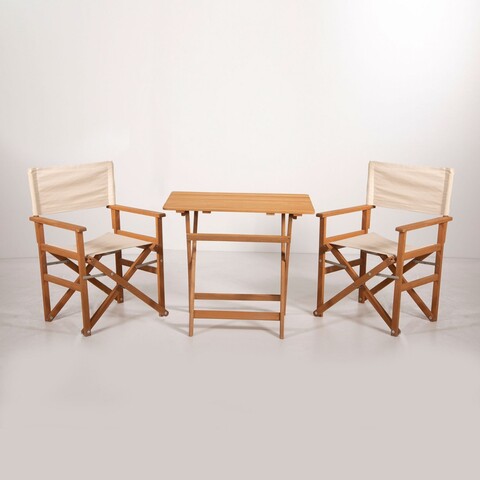 Set mobilier de gradina 3 piese, Hanah Home, MYR03, Crem