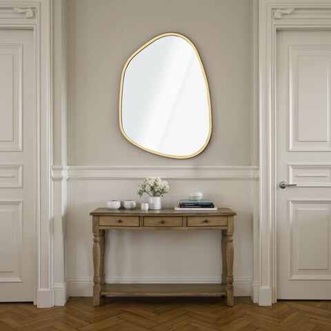 Oglinda decorativa, Lumisfera, Asymmetric Design 50 x 69, 50x69 cm, MDF, Auriu