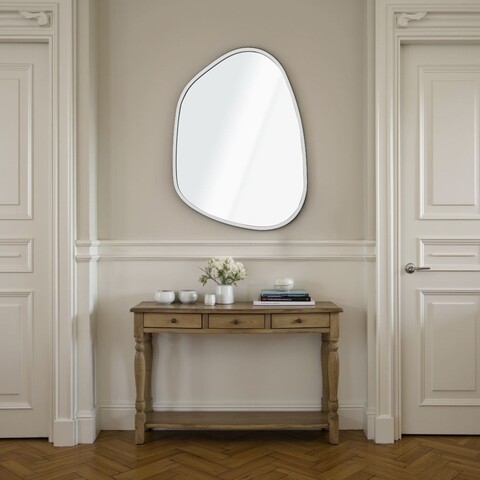 Oglinda decorativa, Lumisfera, Asymmetric Design 50 x 69, 50x69 cm, MDF, Alb