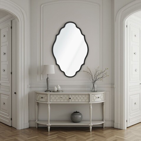 Oglinda decorativa, Lumisfera, Axis 45 x 70, 45x70 cm, MDF, Negru