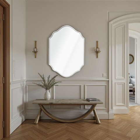 Oglinda decorativa, Lumisfera, Starlit 30 x 45, 30x45 cm, MDF, Alb