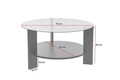 Masuta de cafea, Nordure, Clara, 75x40x75 cm, Sticla temperata , Stejar Safir / Transparent