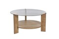 Masuta de cafea, Nordure, Clara, 75x40x75 cm, Sticla temperata , Stejar Safir / Fume