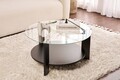 Masuta de cafea, Nordure, Clara, 75x40x75 cm, Sticla temperata , Lemn negru / Transparent