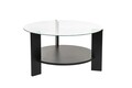 Masuta de cafea, Nordure, Clara, 75x40x75 cm, Sticla temperata , Lemn negru / Transparent