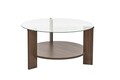 Masuta de cafea, Nordure, Clara, 75x40x75 cm, Sticla temperata , Nuc / Transparent