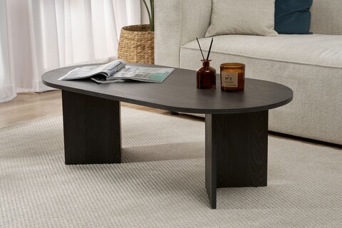 Masuta de cafea, Nordure, Sable, 119x40x60 cm, PAL, Negru Lumiere