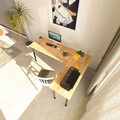 Birou, Caliente, Viva L, 150x74 cm, PAL, Negru / Pin Atlantic