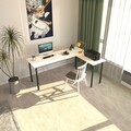 Birou, Caliente, Viva L, 150x74 cm, PAL, Alb/Negru