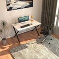 Birou, Caliente, Elite, 120x77x70 cm, PAL, Alb/Negru