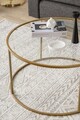 Masuta de cafea, Caliente, Berlin 80, 80x43x80 cm, Sticla temperata, Auriu / Transparent