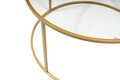 Masuta de cafea, Caliente, Berlin 80, 80x43x80 cm, Sticla temperata, Auriu / Transparent