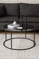 Masuta de cafea, Caliente, Startis 80, 80x43x80 cm, Sticla temperata, Negru / Fume
