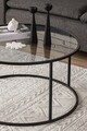 Masuta de cafea, Caliente, Startis 80, 80x43x80 cm, Sticla temperata, Negru / Fume