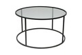 Masuta de cafea, Caliente, Startis 80, 80x43x80 cm, Sticla temperata, Negru / Fume